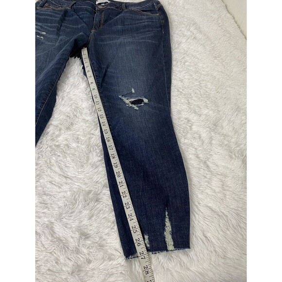 Lane Bryant Blue Jeans Skinny Girlfriend Mid Rise Womens Size 22 Distressed - Picture 4 of 14